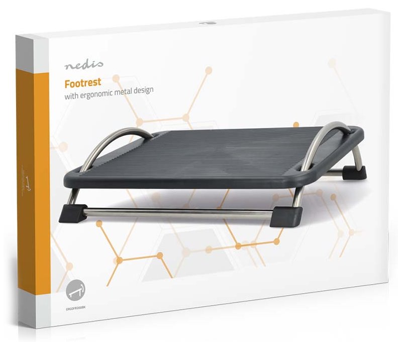 NEDIS ergonomická podnožka/ kovová/ černá