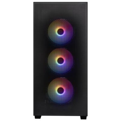 BitFenix skříň Flow FRGB/ ATX / 4x120mm FRGB fan / 2xUSB 3.0  / tvrzené sklo / černá