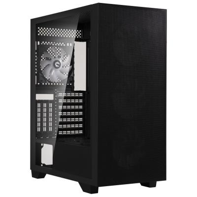 BitFenix skříň Flow FRGB/ ATX / 4x120mm FRGB fan / 2xUSB 3.0  / tvrzené sklo / černá