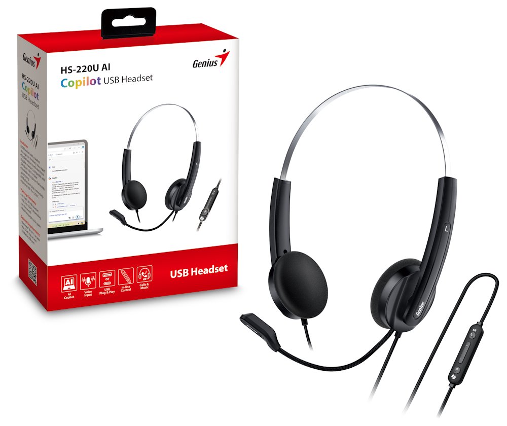 GENIUS headset HS-220U AI/ USB-C/Copilot