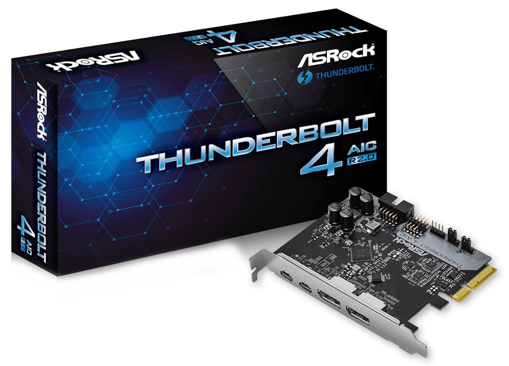 ASRock Thunderbolt 4 AIC R2.0 / PCI-E 3.0 / Intel JHL8540 Thunderbolt 4 Controller / 2x Thunderbolt 4 / 2x DP IN