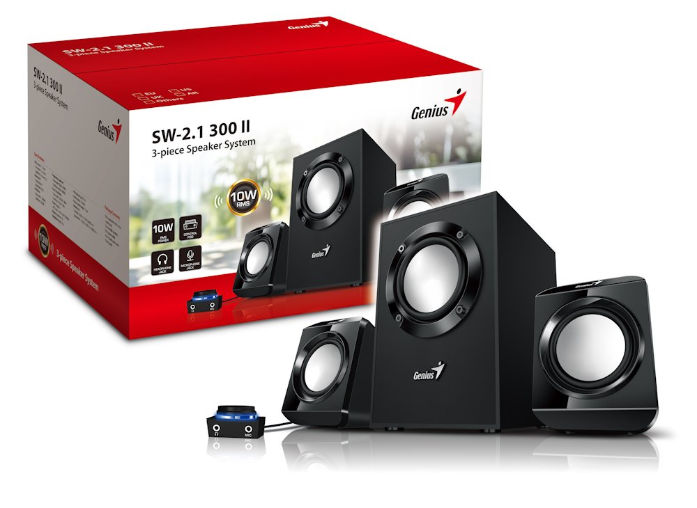 GENIUS repro SW-2.1 300 Ver. II/ 2.1/ 10W/ barva černá