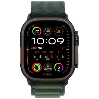 Apple Watch Ultra 2 49mm Černý titan s tmavě zeleným alpským tahem - L