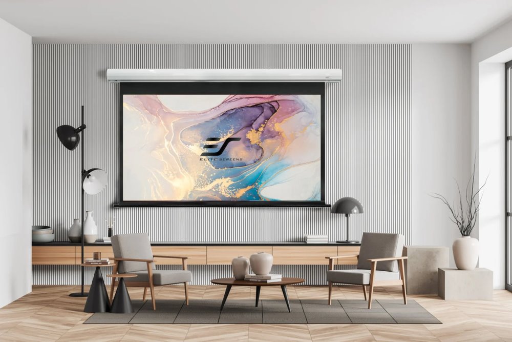 ELITE SCREENS plátno elektrické motorové 120" (304,8cm)/ 16:9/ 149,6×265,7cm/ case bílý/ 10" drop/ MaxWhite FG
