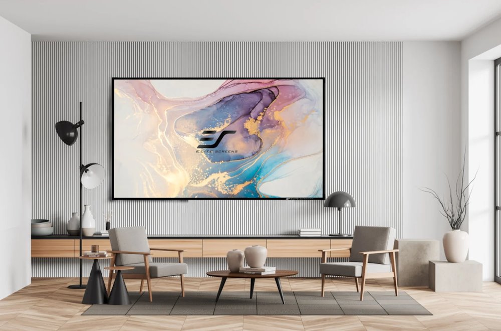 ELITE SCREENS plátno v pevném rámu 100" (254cm)/ 16:9/ 124,6×221,5cm/ CLR3/ bezrámové/ pro UST projektory