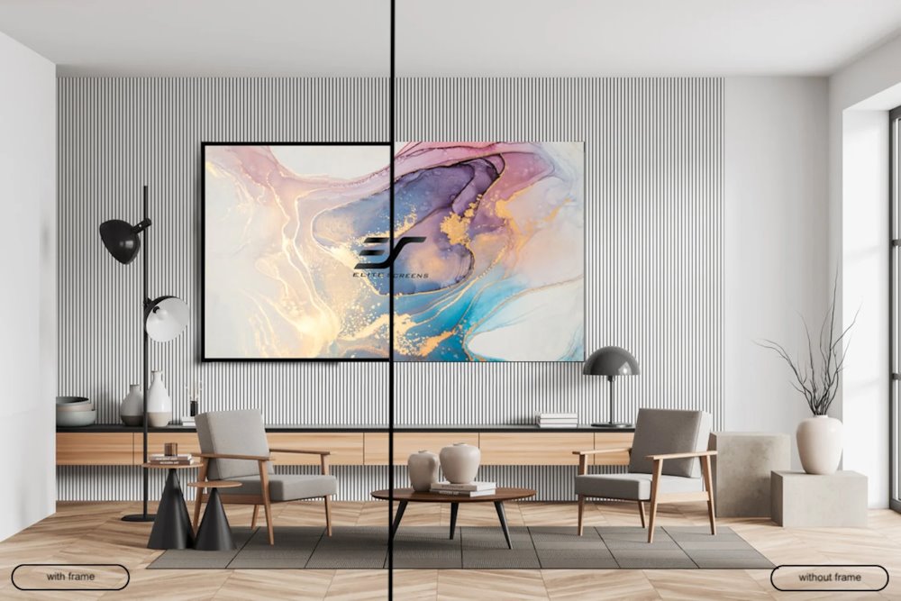 ELITE SCREENS plátno v pevném rámu 120" (305cm)/ 16:9/ 149,5×265,8cm/ CLR3/ bezrámové/ pro UST projektory