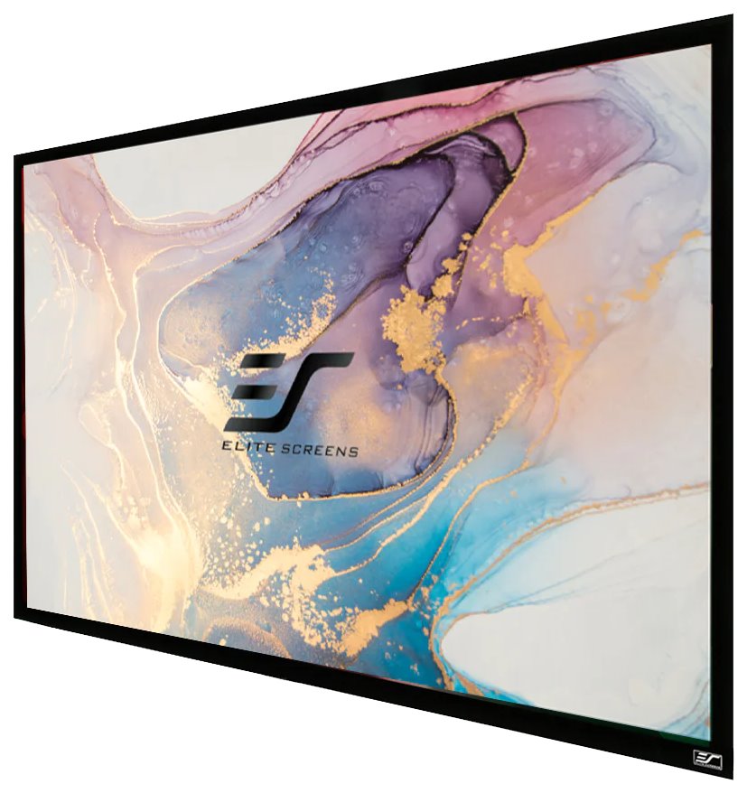 ELITE SCREENS plátno v pevném rámu 100" (254cm)/ 16:9/ 124,5×221,4cm/ gain 1.1/ rám černý 6cm