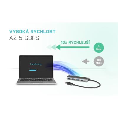 i-tec USB HUB METAL/ 4 porty/ USB 3.0/ napájecí adaptér/ kovový