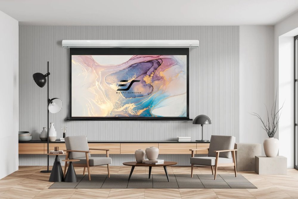 ELITE SCREENS plátno elektrické motorové 100" (254cm)/ 16:10/ 134,6×215,4cm/ case bílý/ 12" drop/ MaxWhite FG