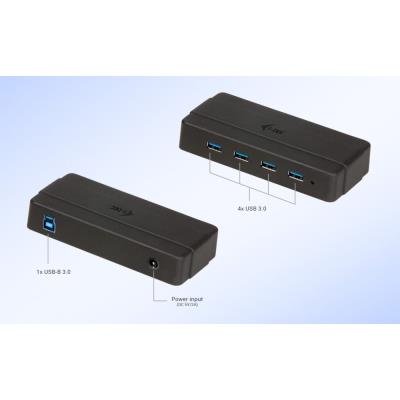 i-tec USB HUB Charging/ 4 porty/ 1 nabíjecí port/ USB 3.0/ napájecí adaptér/ černý