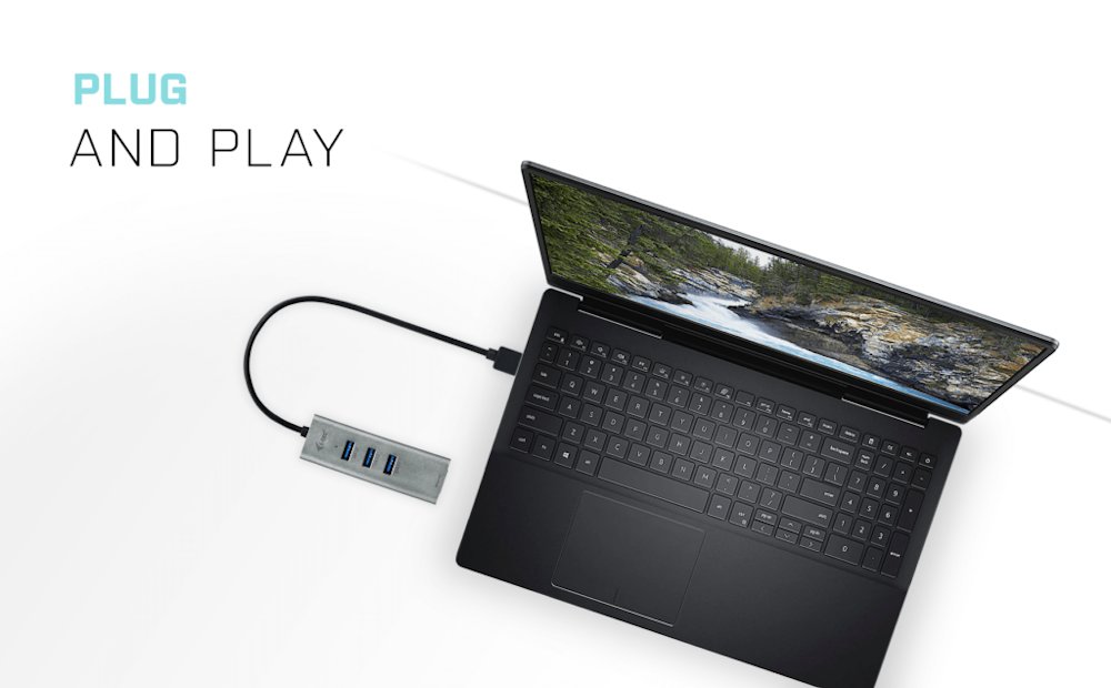 i-tec USB 3.0 HUB METAL/ 3 porty/ USB 3.0 na Gigabit Ethernet adaptér (RJ45)/ šedý