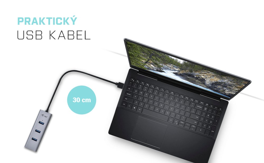 i-tec USB HUB METAL/ 4 porty/ USB 3.0/ pasivní/ kovový/ šedý