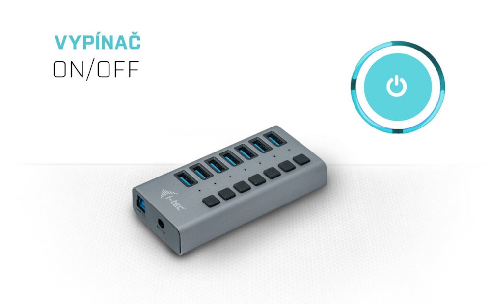 i-tec USB 3.0 nabíjecí HUB 7 Port + napájecí adaptér 36 W
