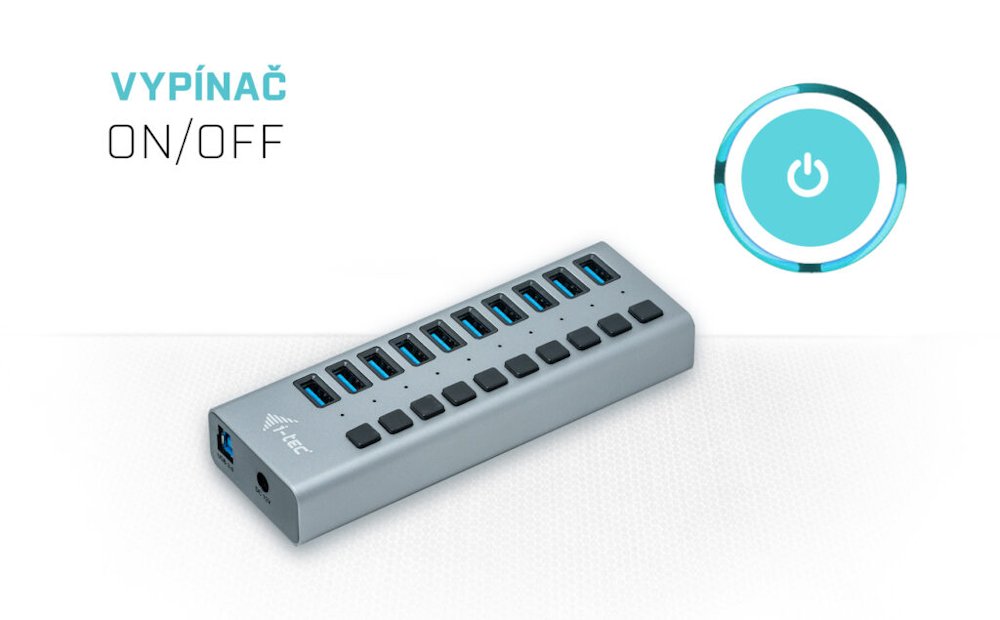 i-tec USB 3.0 nabíjecí HUB 10 Port + napájecí adaptér 48 W