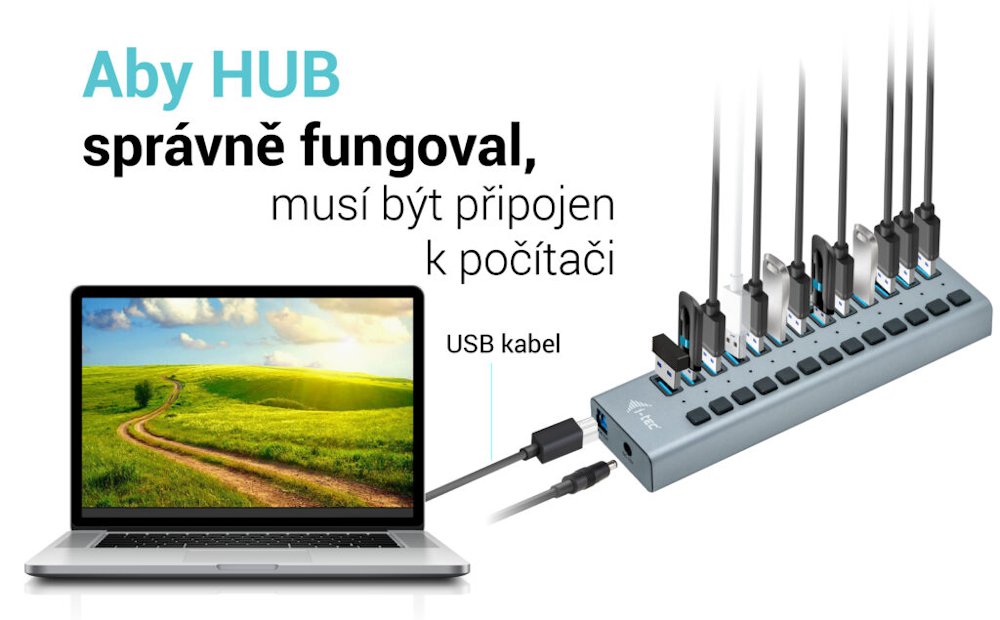 i-tec USB 3.0 nabíjecí HUB 13 Port + napájecí adaptér 60 W