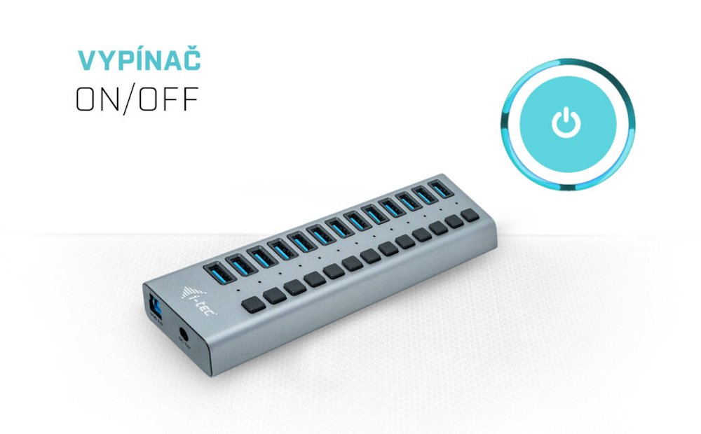 i-tec USB 3.0 nabíjecí HUB 13 Port + napájecí adaptér 60 W