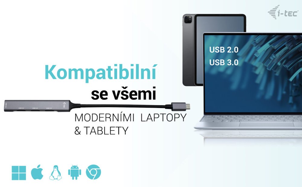 i-tec USB-C HUB Metal 1x USB 3.0 + 3x USB 2.0