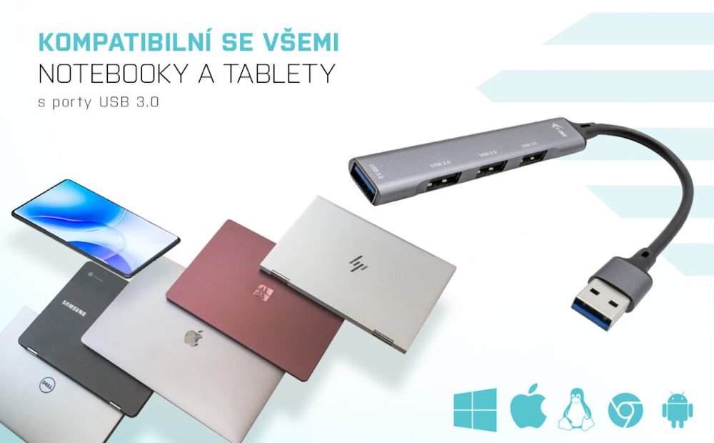 i-tec USB 3.0 HUB Metal 1x USB 3.0 + 3x USB 2.0