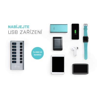 i-tec USB 3.0 nabíjecí HUB 7 Port + napájecí adaptér 36 W