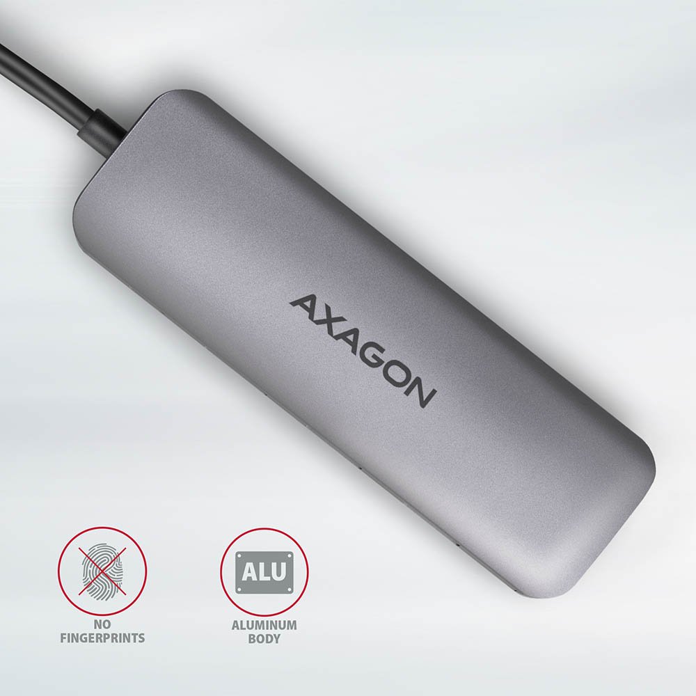 AXAGON hub USB-C / HMC-5 / USB 3.2 Gen1 / 1x USB-C / 2x USB-A / 1x HDMI / microSD/SD / 100W PD / 0,2m