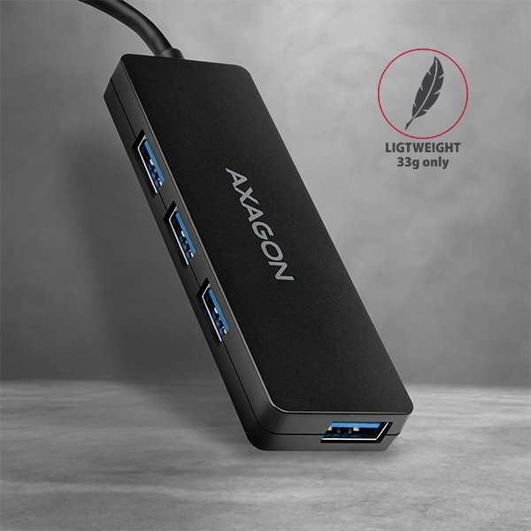 AXAGON SLIM hub USB-A / HUE-G1A / USB 3.2 Gen1 / 4x USB-A / 0,1m