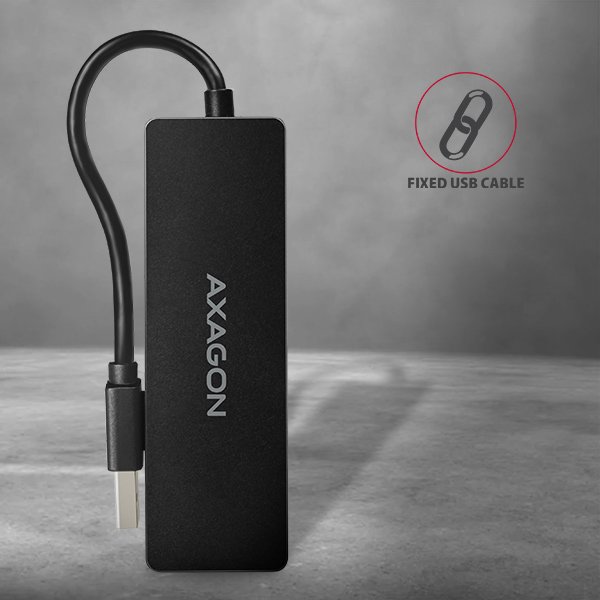 AXAGON SLIM hub USB-A / HUE-G1A / USB 3.2 Gen1 / 4x USB-A / 0,1m