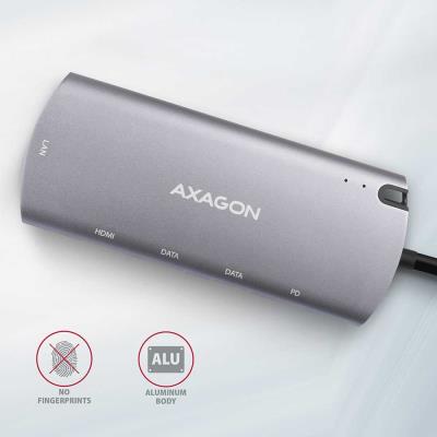 AXAGON hub USB-C / HMC-6M2 / USB 3.2 Gen1 / 2x USB-A / HDMI / GLAN / SATA M.2 / 100W PD / 0,1m