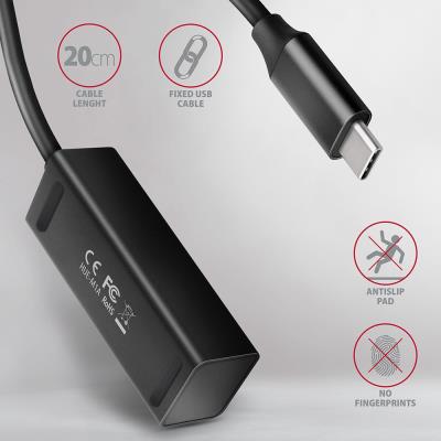AXAGON MINI hub USB-C / HUE-M1C / USB 3.2 Gen1 / 4x USB-A / kovové tělo / 0,2m