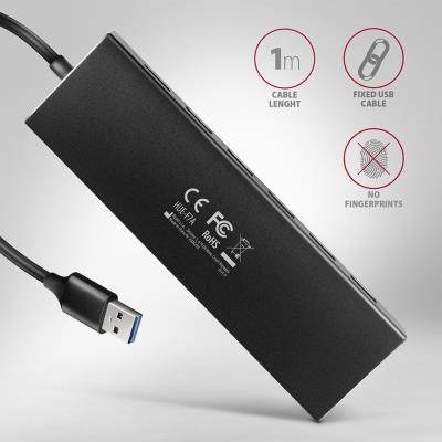 AXAGON hub USB-A / HUE-F7A / USB 3.2 Gen1 / 7x USB-A / hliníkové tělo / 1m