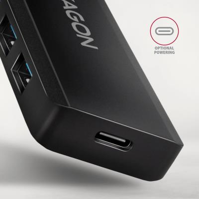 AXAGON cestovní hub USB-C / HUE-C1C / USB 3.2 Gen1 / 4x USB-A / 1x USB-C / 0,19m