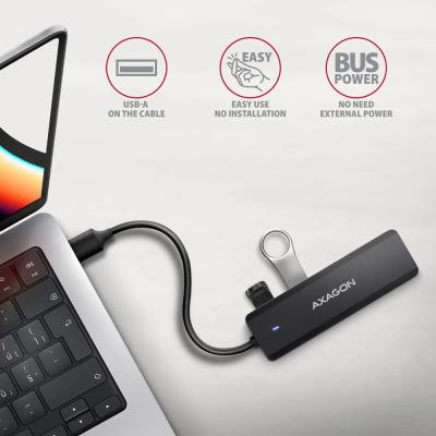 AXAGON cestovní hub USB-A / HUE-C1A / USB 3.2 Gen1 / 4x USB-A / 1x USB-C / 0,19m
