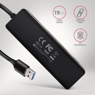 AXAGON cestovní hub USB-A / HUE-C1A / USB 3.2 Gen1 / 4x USB-A / 1x USB-C / 0,19m