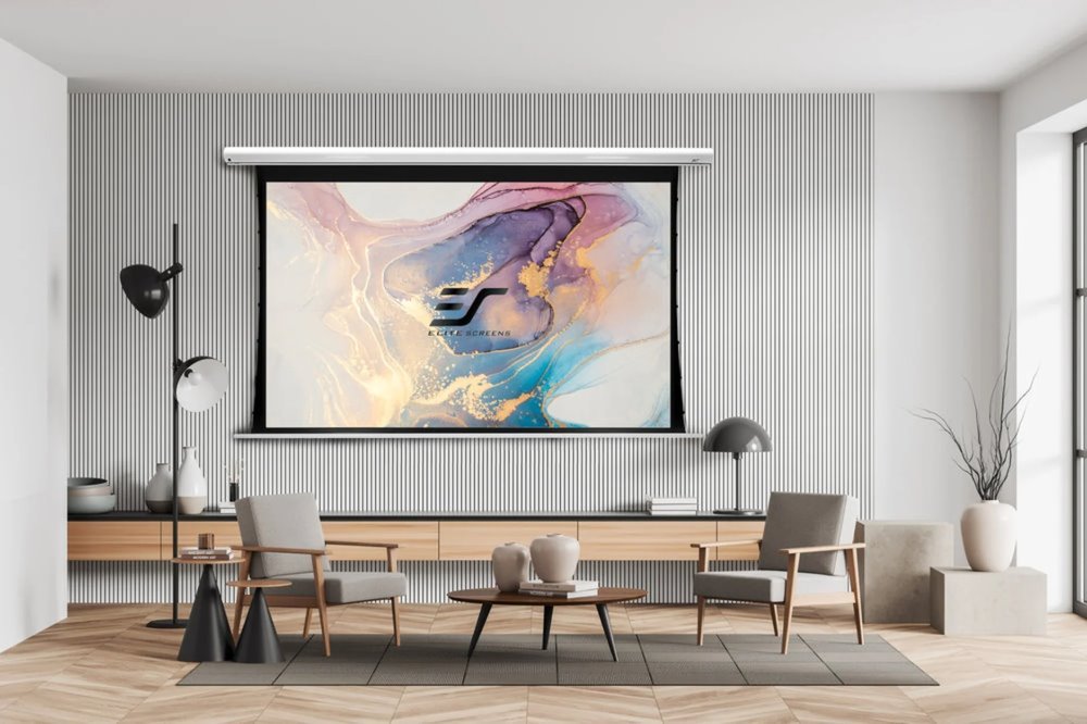 ELITE SCREENS plátno elektrické motorové 110" (279cm)/ 16:9/137,2×243,8cm/ hliníkový case bílý/24" drop/MaxWhite FG
