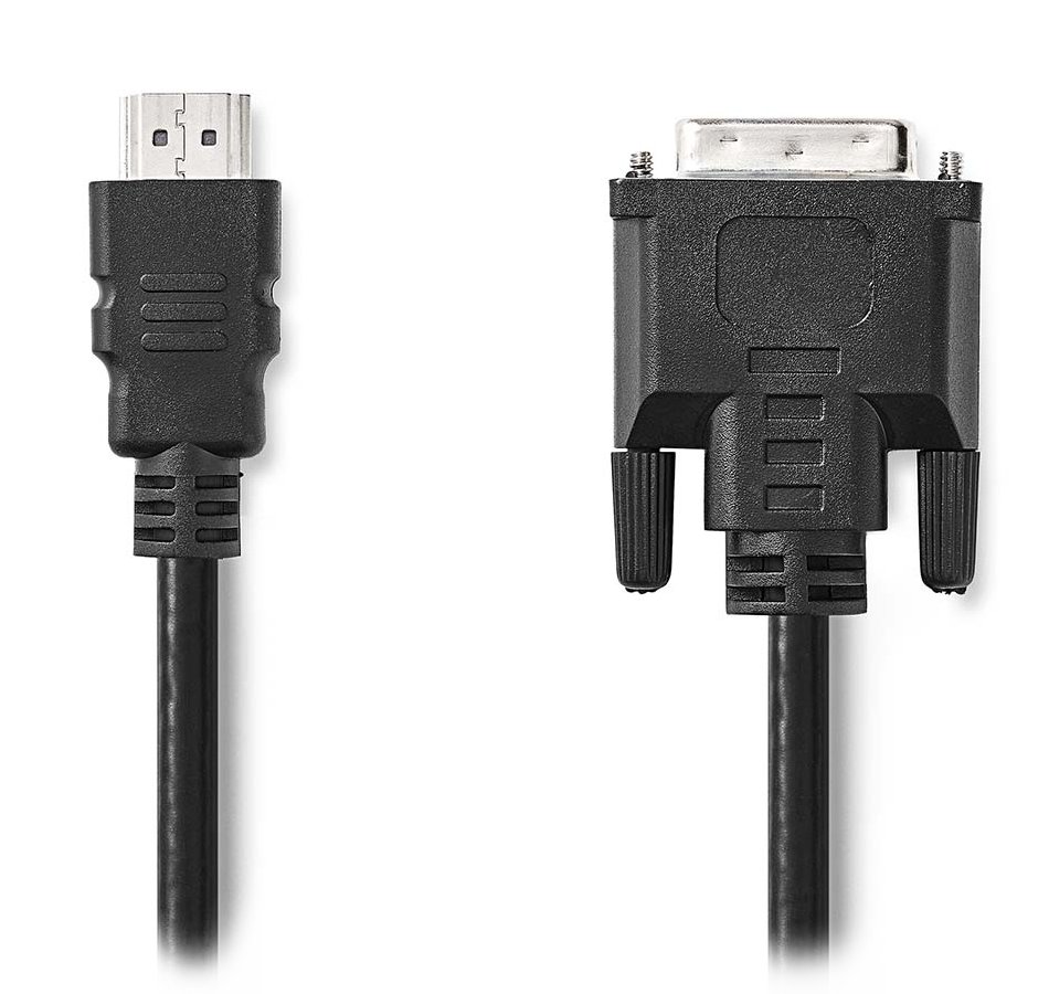 NEDIS kabel HDMI - DVI/ konektor HDMI - zástrčka DVI-D 24+1pinová/ černý/ bulk/ 2m