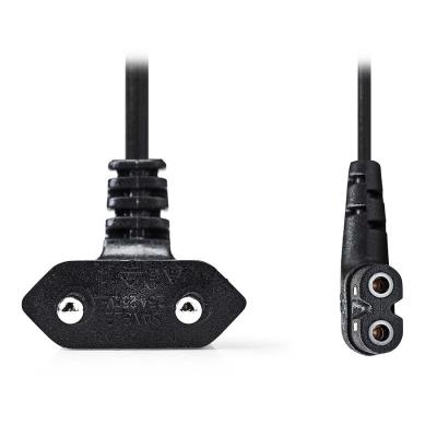 NEDIS napájecí kabel pro adaptéry/ Euro zástrčka - konektor IEC-320-C7/ úhlový-úhlový/ dvoulinka/ černý/ bulk/ 5m
