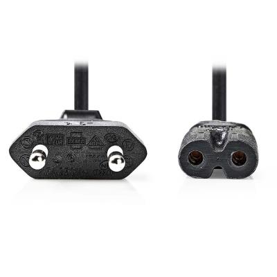 NEDIS napájecí kabel pro adaptéry/ Euro zástrčka - konektor IEC-320-C7/ přímý-přímý/ dvoulinka/ černý/ bulk/ 5m