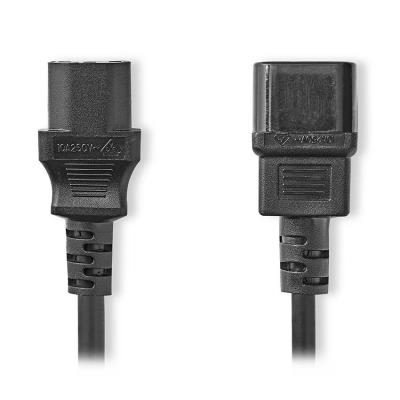 NEDIS napájecí prodlužovací kabel/ konektor IEC-320-C14 - konektor IEC-320-C13/ přímý-přímý/ černý/ bulk/ 3m