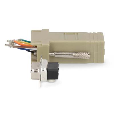 NEDIS serial adaptér/ zásuvka D-SUB 9-Pin - zásuvka RJ45/ pooniklovaný/ slonovinová kost/ blistr