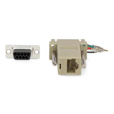 NEDIS serial adaptér/ zásuvka D-SUB 9-Pin - zásuvka RJ45/ pooniklovaný/ slonovinová kost/ blistr