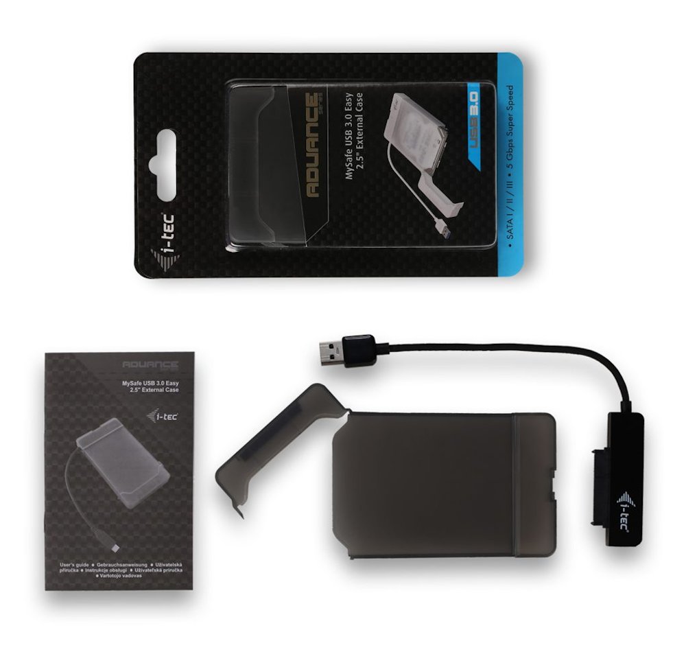 i-tec externí box pro HDD ADVANCE MySafe Easy/ 2,5" SATA/ SSD/ USB 3.0/ černý