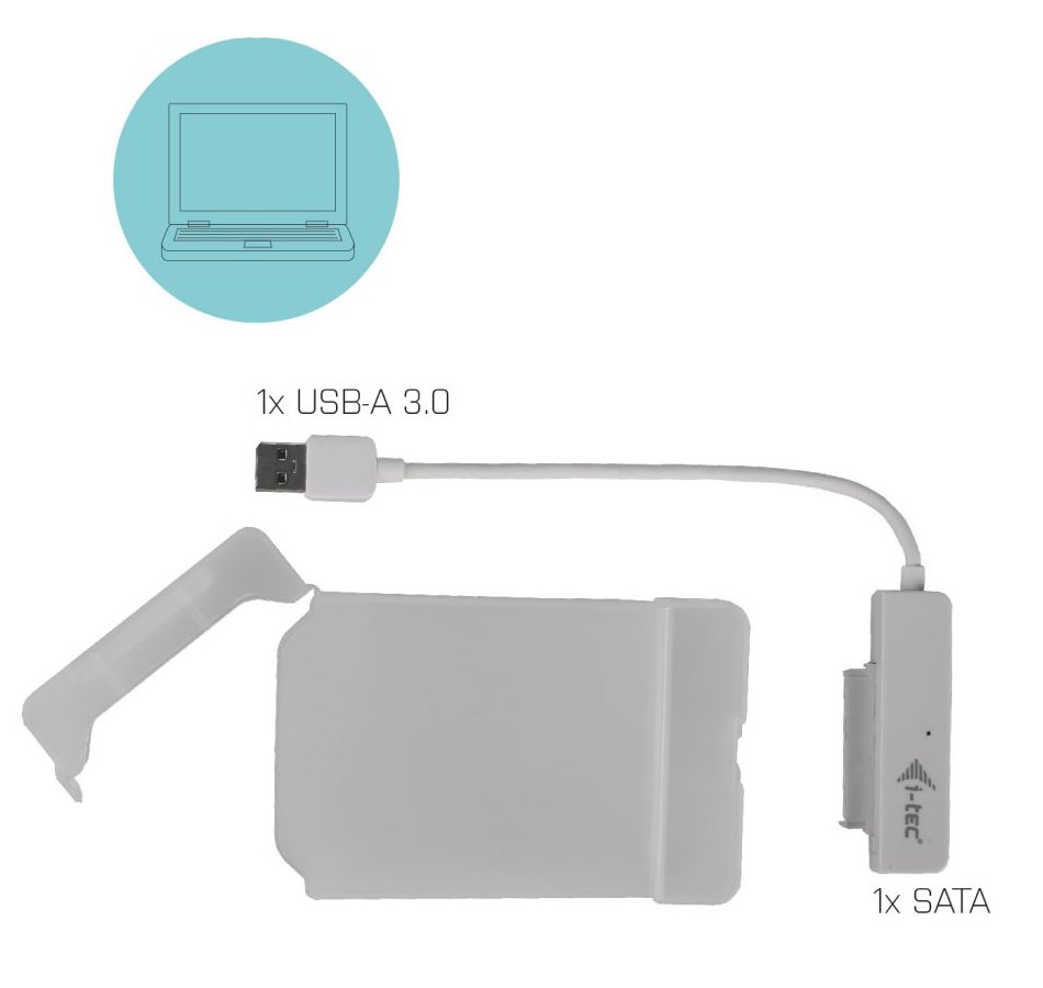 i-tec externí box pro HDD ADVANCE MySafe Easy/ 2,5" SATA/ SSD/ USB 3.0/ bílý