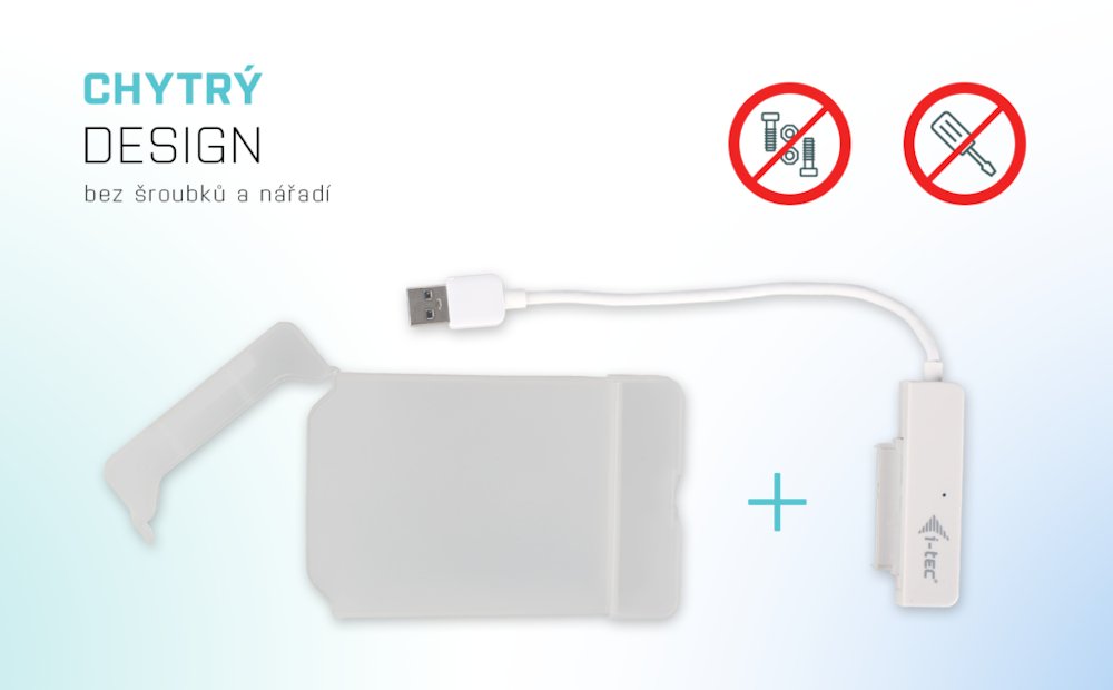 i-tec externí box pro HDD ADVANCE MySafe Easy/ 2,5" SATA/ SSD/ USB 3.0/ bílý