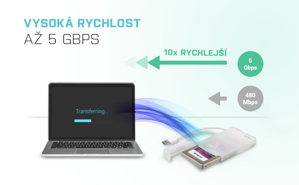 i-tec externí box pro HDD ADVANCE MySafe Easy/ 2,5" SATA/ SSD/ USB 3.0/ bílý