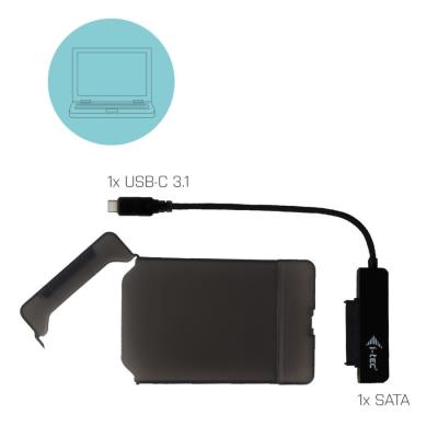 i-tec externí box pro HDD MYSAFE Easy/ 2,5" SATA/ SSD/ USB 3.1 Type C Gen 2/ černý