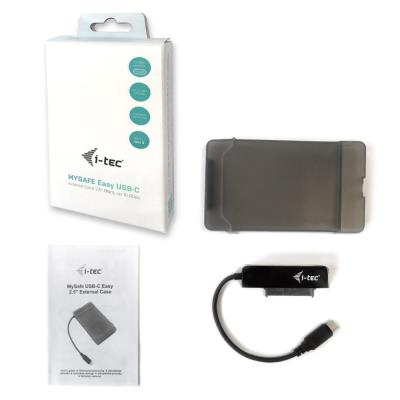 i-tec externí box pro HDD MYSAFE Easy/ 2,5" SATA/ SSD/ USB 3.1 Type C Gen 2/ černý