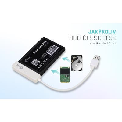 i-tec externí box pro HDD ADVANCE MySafe Easy/ 2,5" SATA/ SSD/ USB 3.0/ bílý