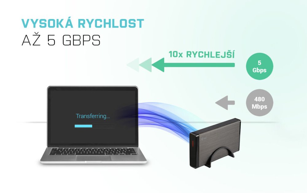 i-tec externí box pro HDD ADVANCE MySafe/ 3,5" SATA/ USB 3.0/ černý