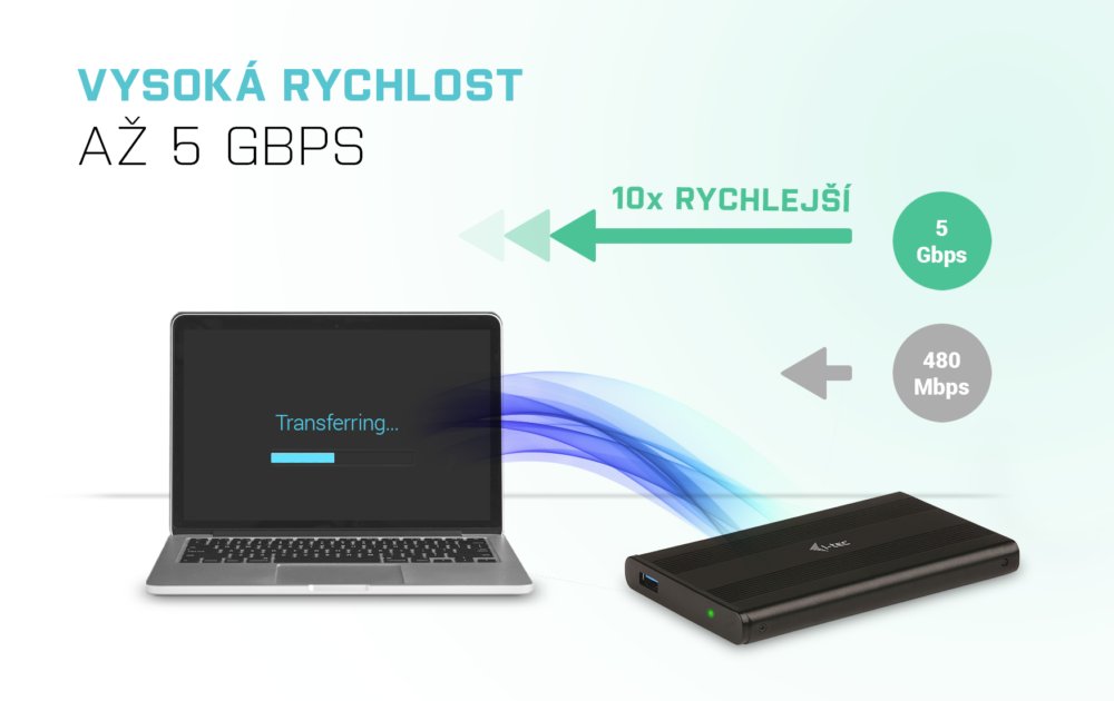 i-tec externí box pro HDD ADVANCE MySafe AluBasic/ 2,5" SATA/ SSD/ USB 3.0/ černý