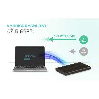 i-tec externí box pro HDD ADVANCE MySafe AluBasic/ 2,5" SATA/ SSD/ USB 3.0/ černý