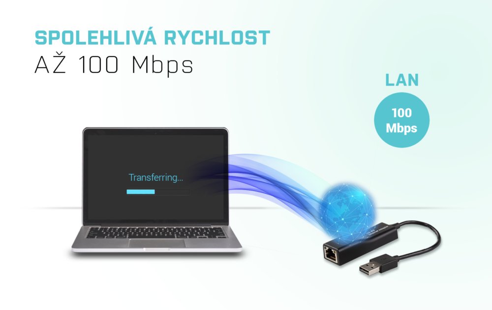 i-tec USB 2.0 Fast Ethernet adaptér DVANCE (RJ45)/ LED indikace/ černý